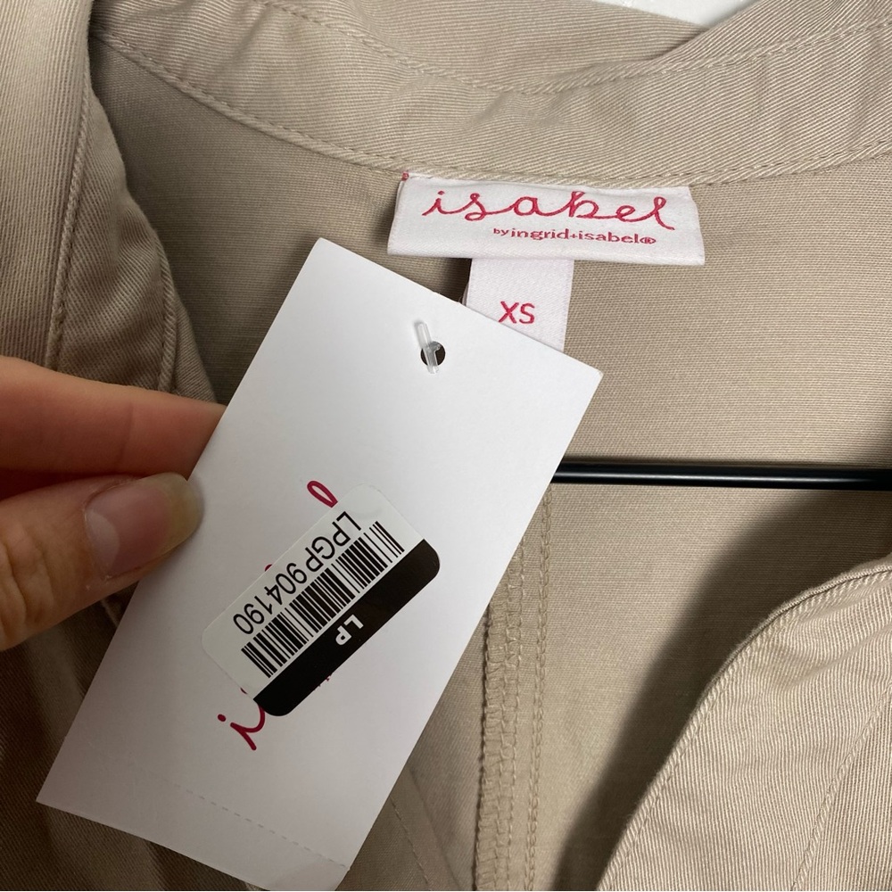Isabel Maternity Tan Short-sleeve Utility Jumpsuit NWT - Picture 3 of 13